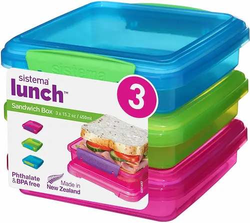 Pack 12 uds. Plastic Forte Porta Sandwiches Colores Variados